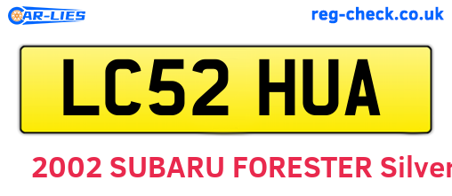 LC52HUA are the vehicle registration plates.