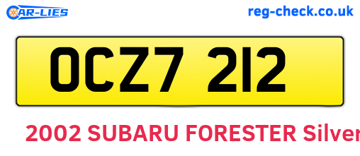 OCZ7212 are the vehicle registration plates.