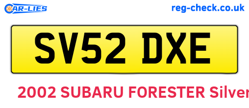 SV52DXE are the vehicle registration plates.