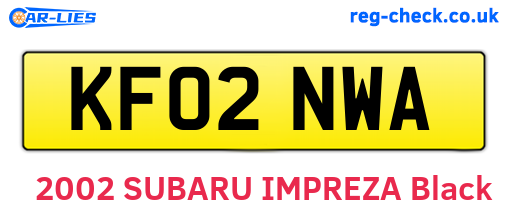 KF02NWA are the vehicle registration plates.