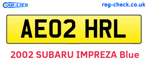 AE02HRL are the vehicle registration plates.