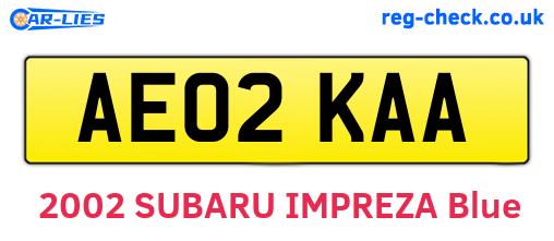AE02KAA are the vehicle registration plates.
