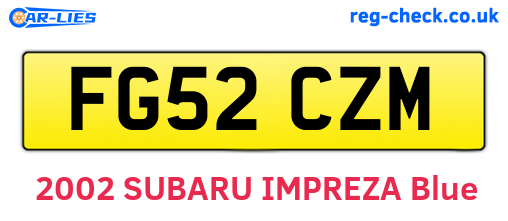 FG52CZM are the vehicle registration plates.