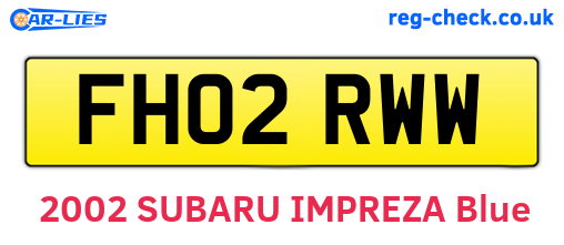 FH02RWW are the vehicle registration plates.