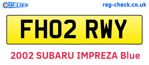 FH02RWY are the vehicle registration plates.