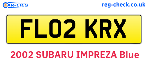 FL02KRX are the vehicle registration plates.