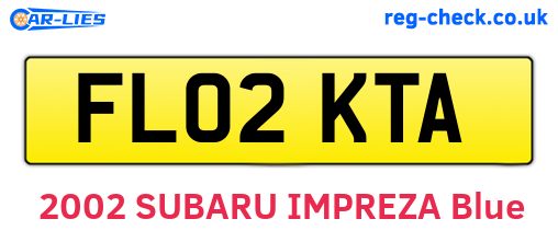 FL02KTA are the vehicle registration plates.
