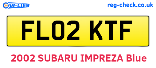 FL02KTF are the vehicle registration plates.