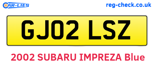 GJ02LSZ are the vehicle registration plates.