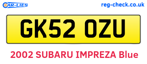 GK52OZU are the vehicle registration plates.