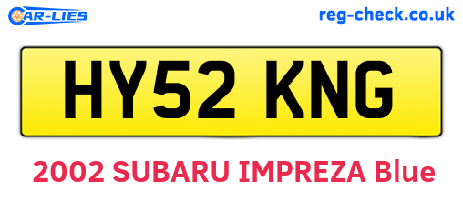 HY52KNG are the vehicle registration plates.