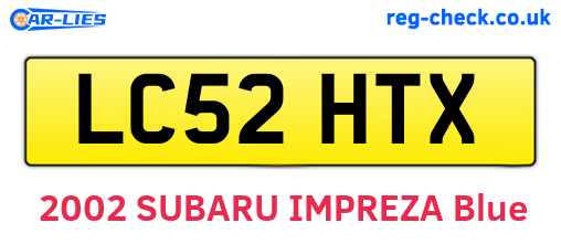 LC52HTX are the vehicle registration plates.