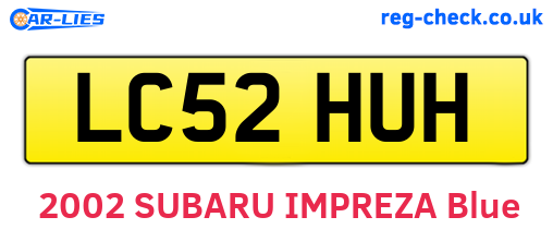 LC52HUH are the vehicle registration plates.