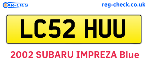 LC52HUU are the vehicle registration plates.