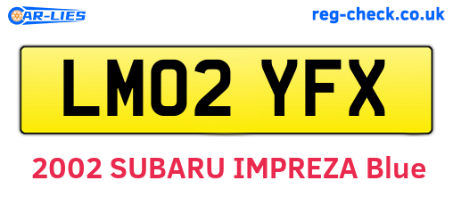 LM02YFX are the vehicle registration plates.