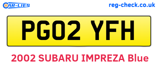 PG02YFH are the vehicle registration plates.