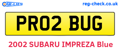 PR02BUG are the vehicle registration plates.