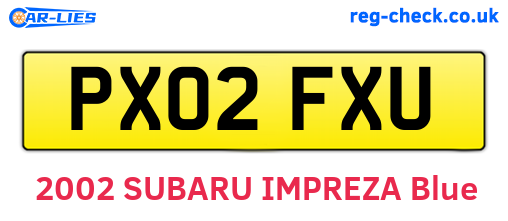 PX02FXU are the vehicle registration plates.