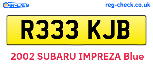 R333KJB are the vehicle registration plates.