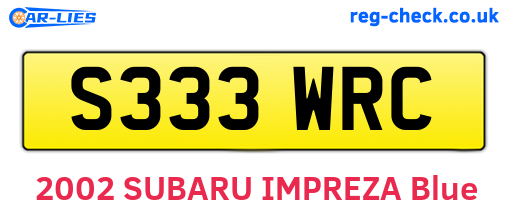S333WRC are the vehicle registration plates.