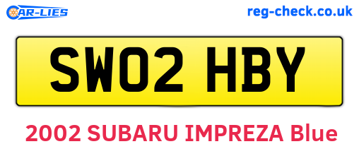 SW02HBY are the vehicle registration plates.