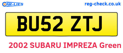 BU52ZTJ are the vehicle registration plates.