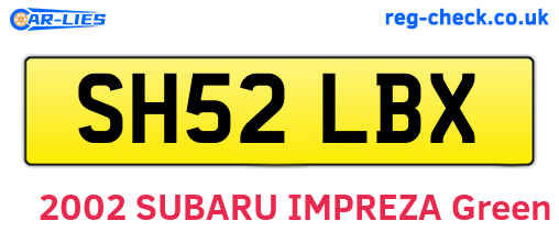 SH52LBX are the vehicle registration plates.