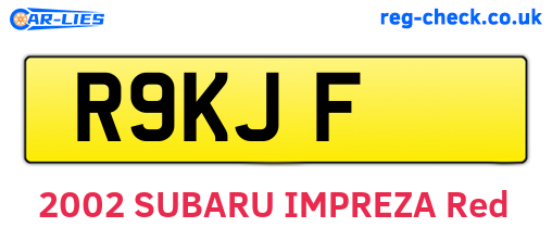 R9KJF are the vehicle registration plates.