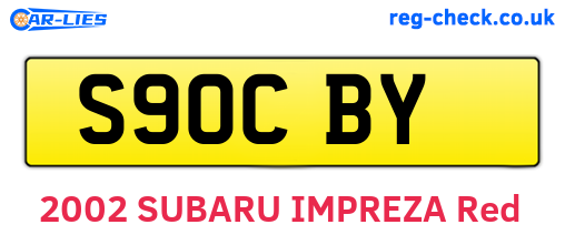 S90CBY are the vehicle registration plates.