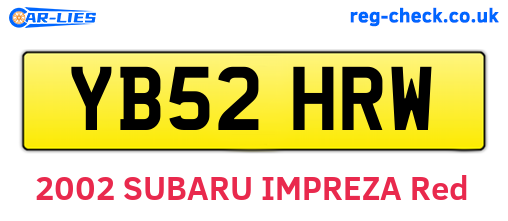 YB52HRW are the vehicle registration plates.