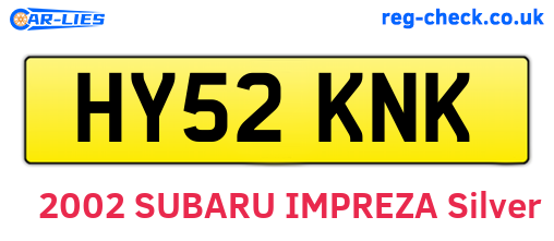 HY52KNK are the vehicle registration plates.
