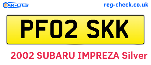 PF02SKK are the vehicle registration plates.
