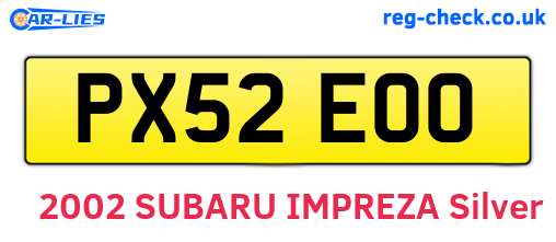 PX52EOO are the vehicle registration plates.