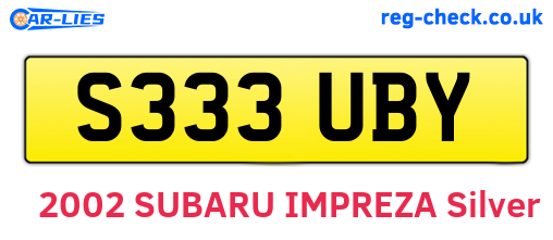 S333UBY are the vehicle registration plates.
