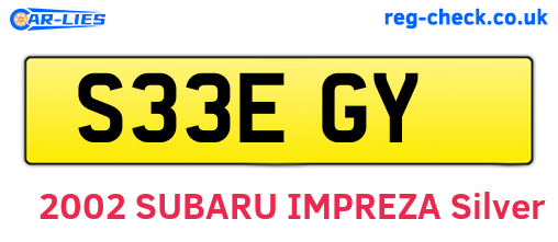 S33EGY are the vehicle registration plates.