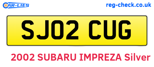 SJ02CUG are the vehicle registration plates.