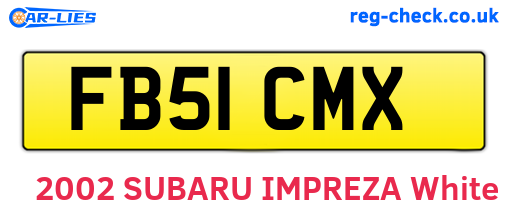 FB51CMX are the vehicle registration plates.