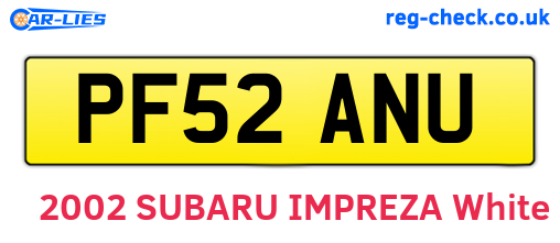 PF52ANU are the vehicle registration plates.