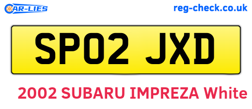 SP02JXD are the vehicle registration plates.