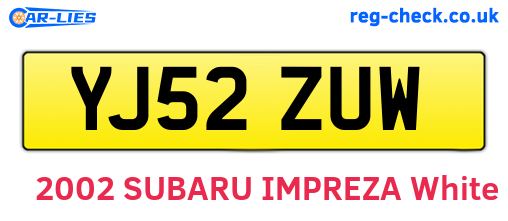 YJ52ZUW are the vehicle registration plates.