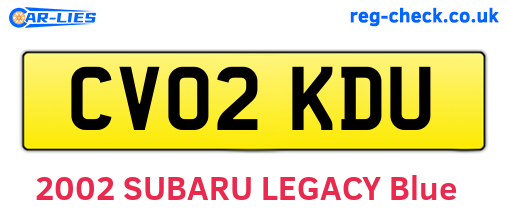 CV02KDU are the vehicle registration plates.