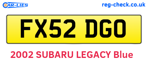 FX52DGO are the vehicle registration plates.