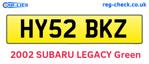 HY52BKZ are the vehicle registration plates.