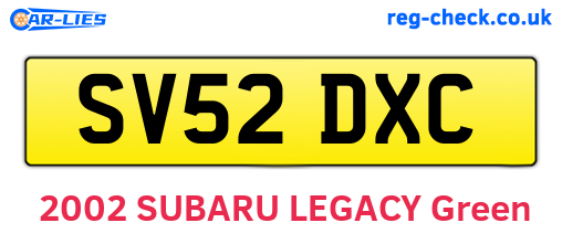 SV52DXC are the vehicle registration plates.