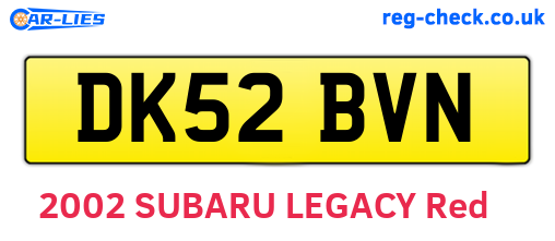 DK52BVN are the vehicle registration plates.