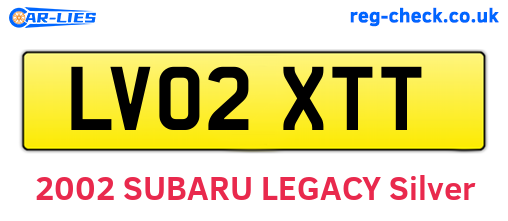 LV02XTT are the vehicle registration plates.