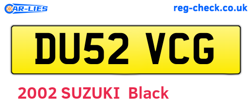 DU52VCG are the vehicle registration plates.