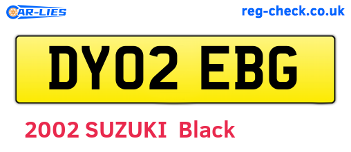 DY02EBG are the vehicle registration plates.