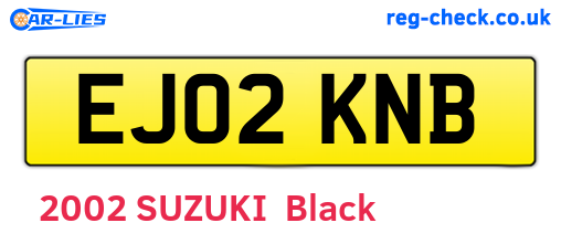 EJ02KNB are the vehicle registration plates.