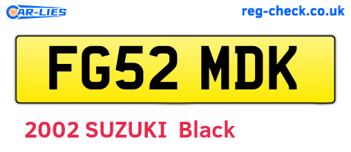 FG52MDK are the vehicle registration plates.